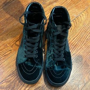 Vans Green Velvet Hi Tops